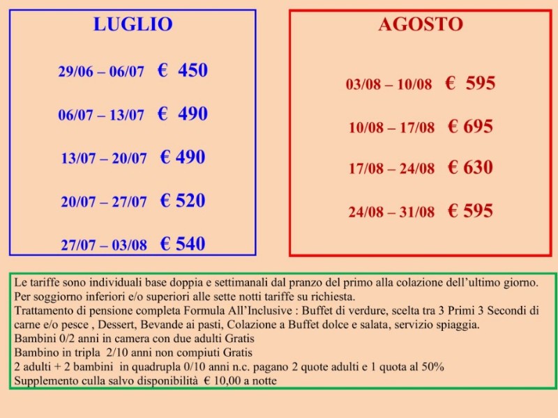 OFFERTISSIMA LUGLIO/AGOSTO